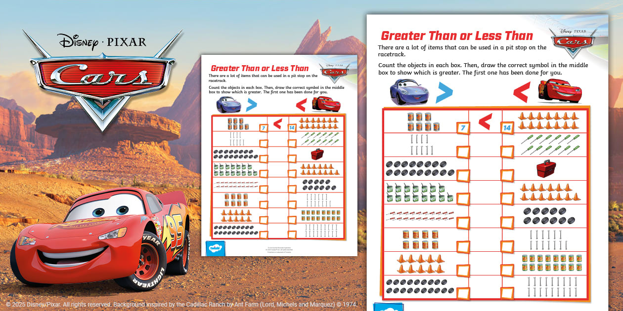 Cars: Kindergarten Greater Than or Less Than to 20 Math Worksheets Cars: Kindergarten Greater Than or Less Than to 20 Math Worksheets