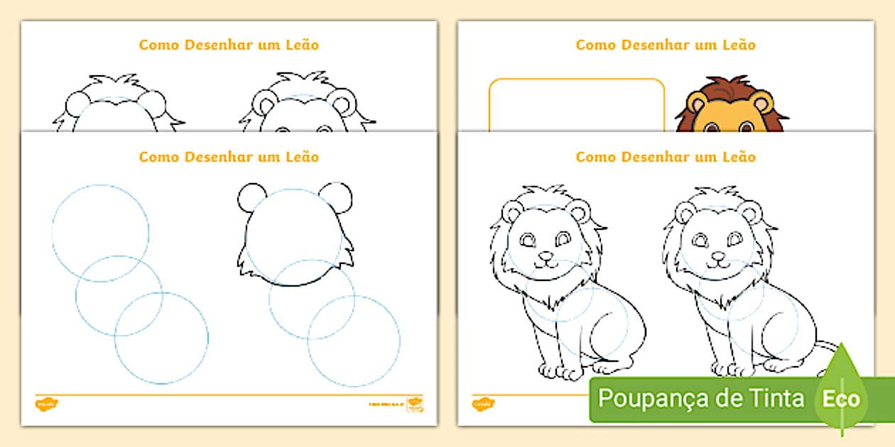 Como Desenhar um Leão (teacher made) - Twinkl