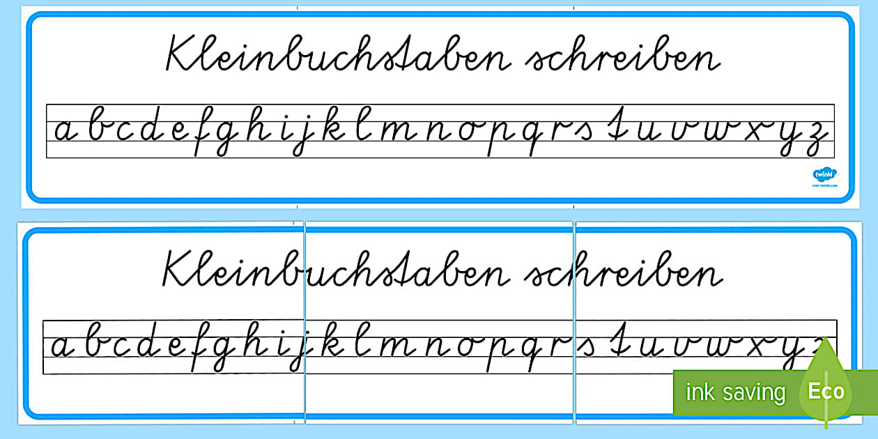 Kleinbuchstaben in Schreibschrift schreiben Banner für die