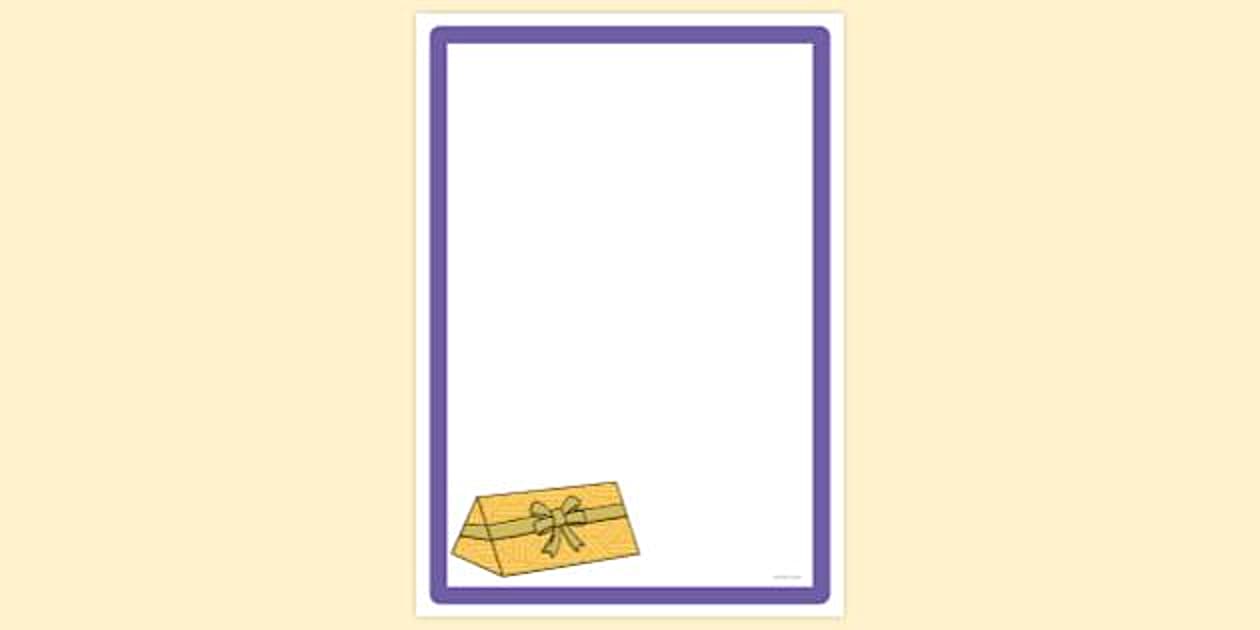 Simple Blank Triangular Prism Present Page Border | Twinkl