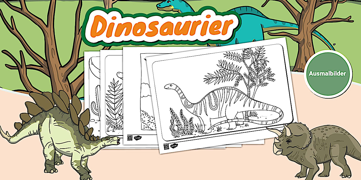 Dinosaurier - Ausmalbilder - Twinkl Kunst