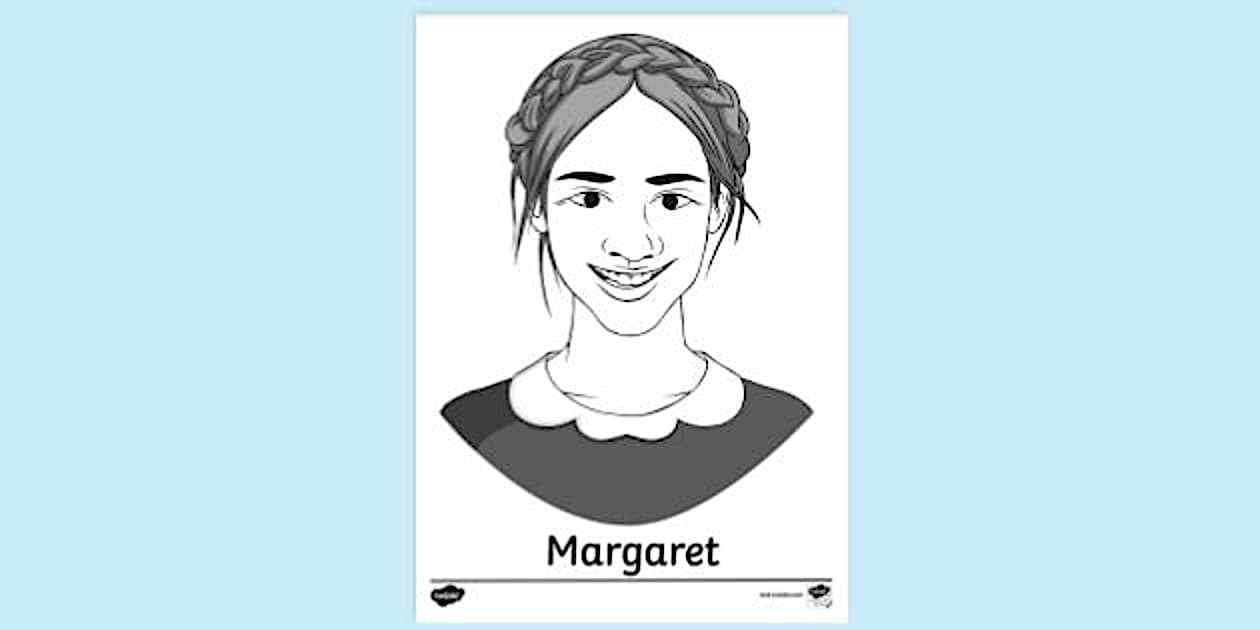 Margaret Much Ado About Nothing Colouring Sheet Twinkl