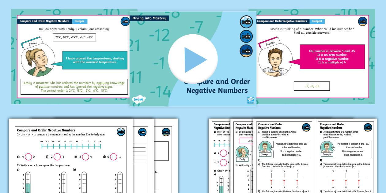  year 5 maths dim step 4 compare and order negative numbers