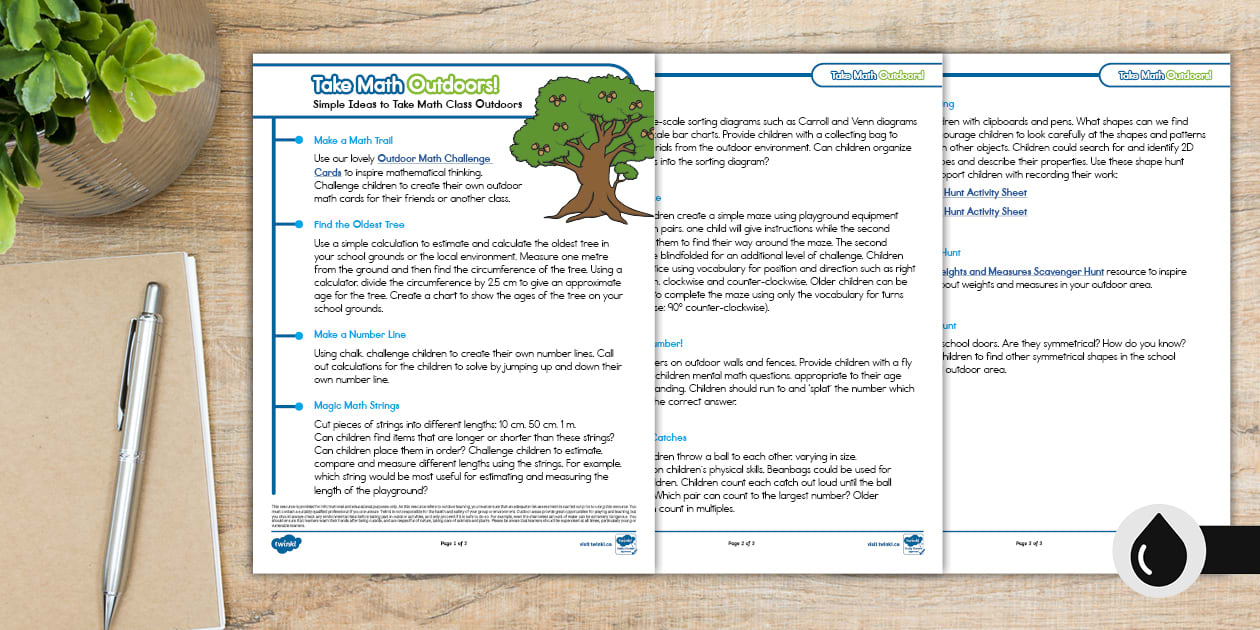 Take Math Outdoors Primary Teaching Ideas - Twinkl