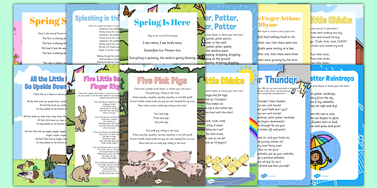 Bumper Springtime Songs and Rhymes Resource Pack - Twinkl