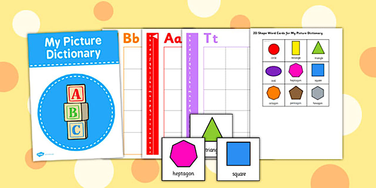 2D Shape Picture Dictionary Word Cards (teacher made)