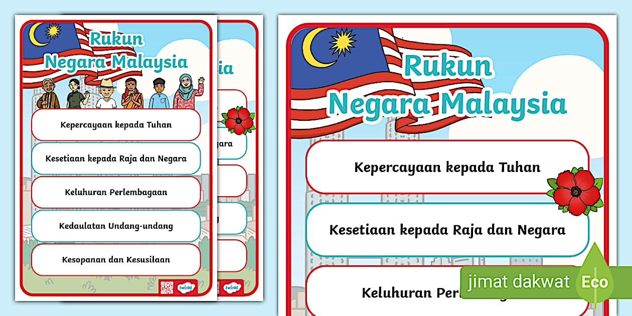 16 September Tarikh Hari Malaysia: Poster Rukun Negara