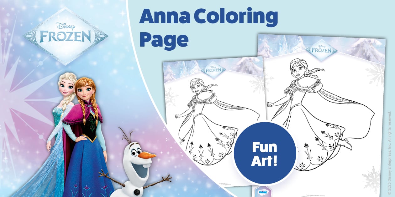Frozen: Anna Coloring Page