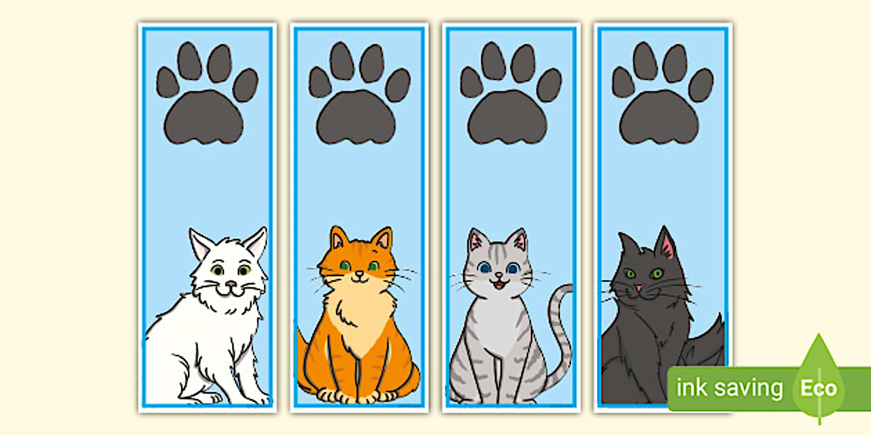 Printable Cat Bookmarks | Parents Home Support - Twinkl