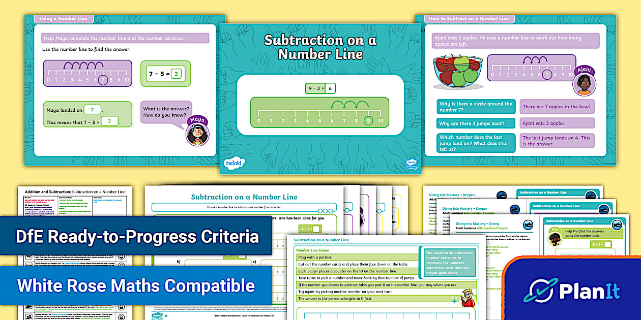 👉 Y1 Subtraction on a Number Line Lesson 19 - Twinkl