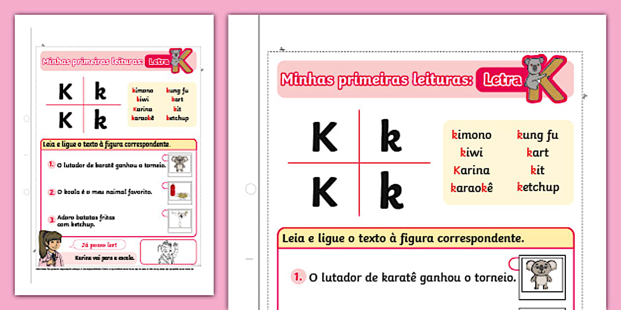 Ks Letras Minhas primeiras leituras: Letra K