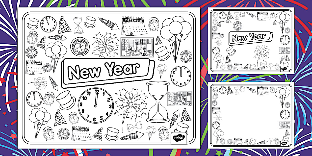 Let's Doodle! New Year Coloring Sheets (teacher made)