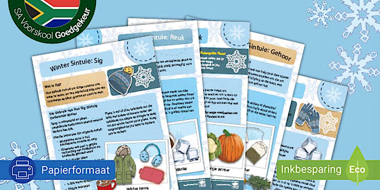 Voorskool - Winter - Aktiwiteite Vir Elke Sintuig Gids