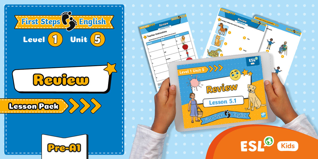 First Steps English Level 1: Unit 5 Review