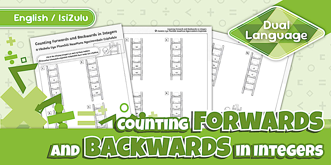 Counting Forwards and Backwards in Integers Activity Sheet