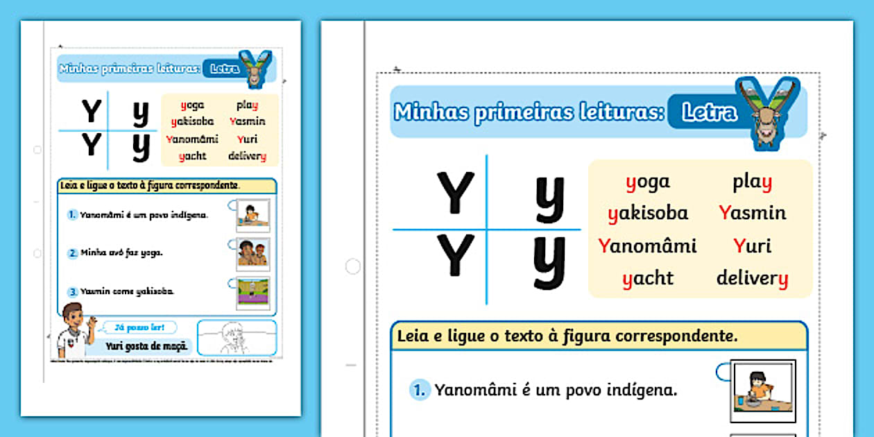 Minhas primeiras leituras: Letra Y (Teacher-Made) - Twinkl