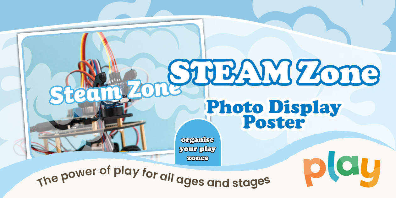 STEAM Zone Play for All Ages Photo Display Poster