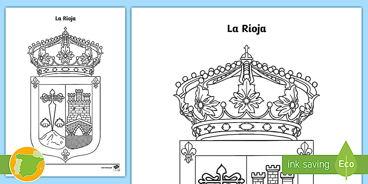 Hoja de colorear: El escudo de La Rioja