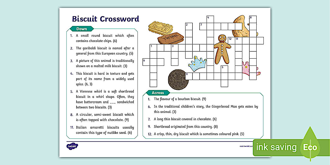 Biscuit Crossword KS2 (teacher made) Twinkl