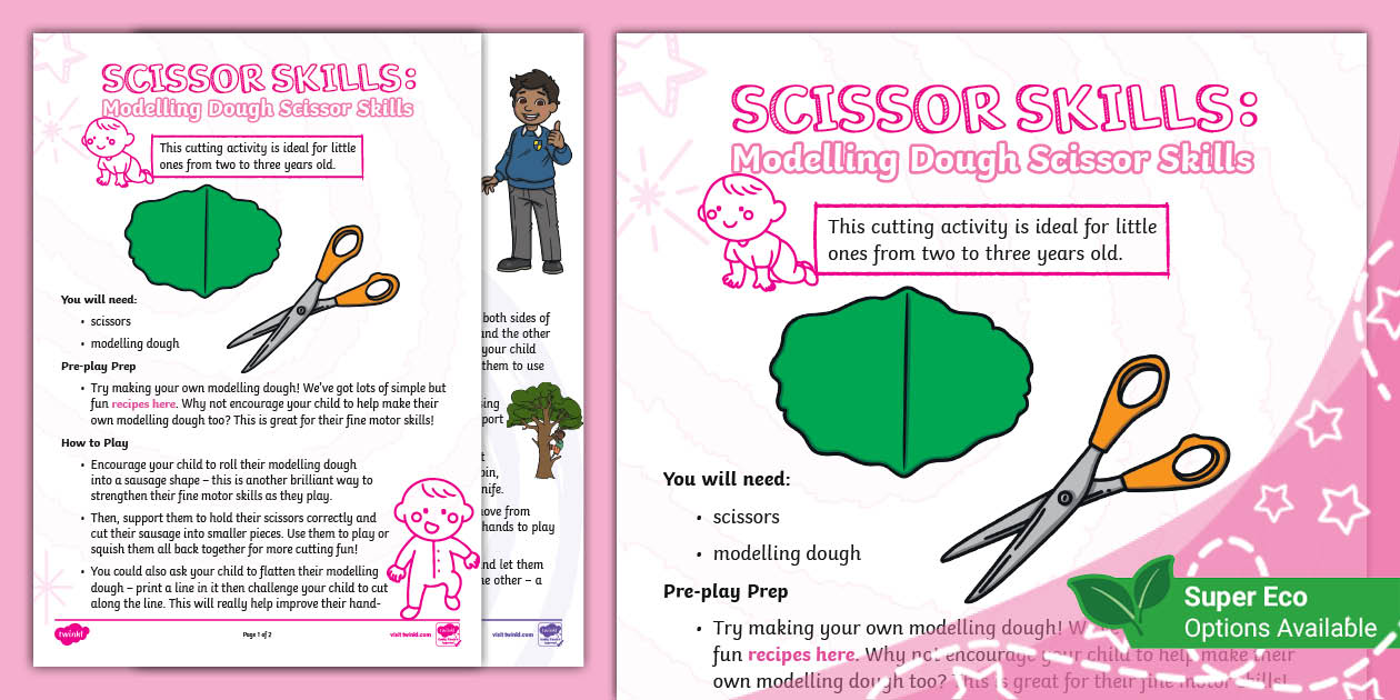 Modelling Dough Scissor Skills Activity | 0-5 Years - Twinkl