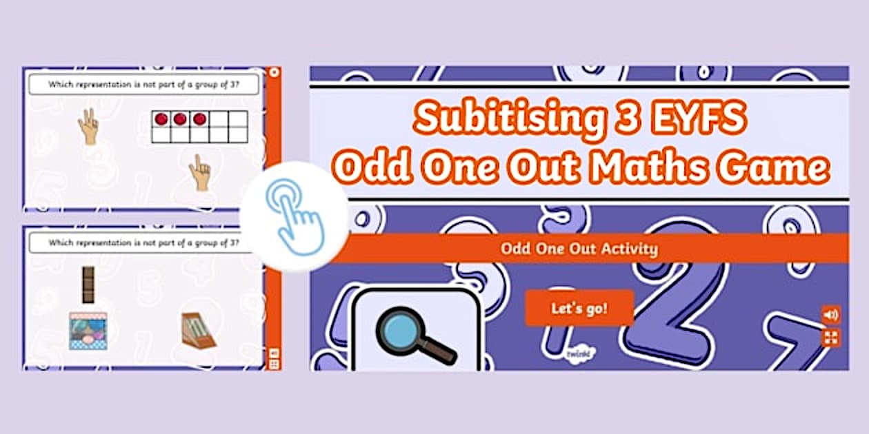👉 Subitising 3 EYFS Odd One Out Maths Game (teacher made)