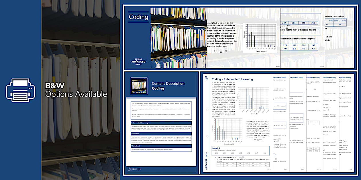 👉 Statistical Coding Resource Pack | AS Level Maths | Beyond