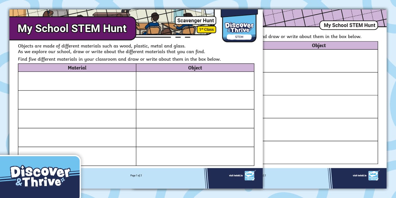 My School STEM Hunt 1st Class (Lehrer gemacht) Twinkl