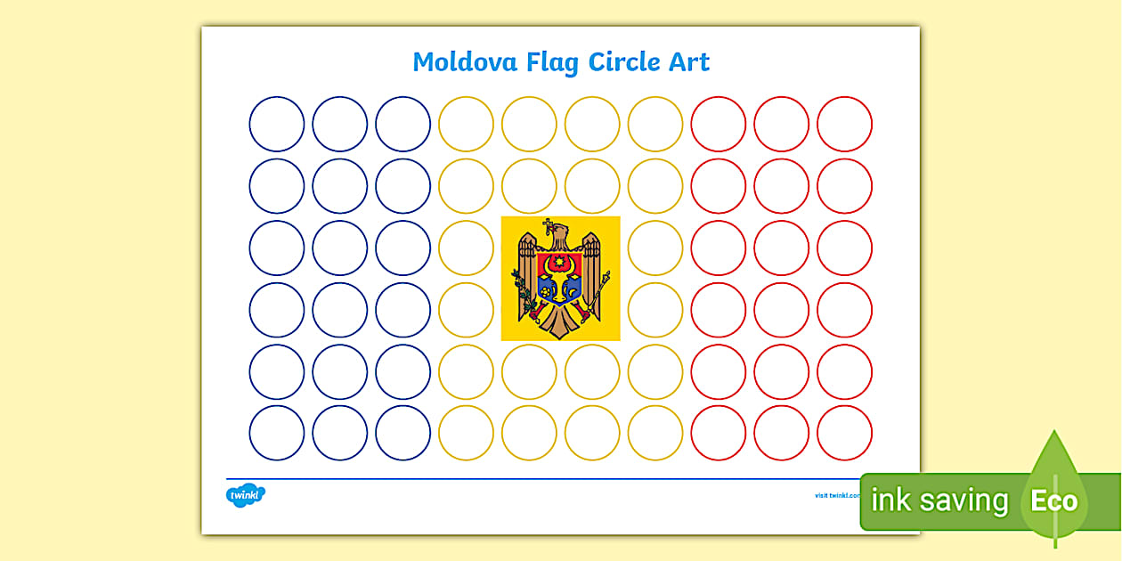 Moldova Flag Circle Art Worksheet - Twinkl Resources