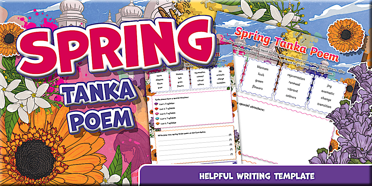 * NEW * Spring Tanka Poem Writing Template