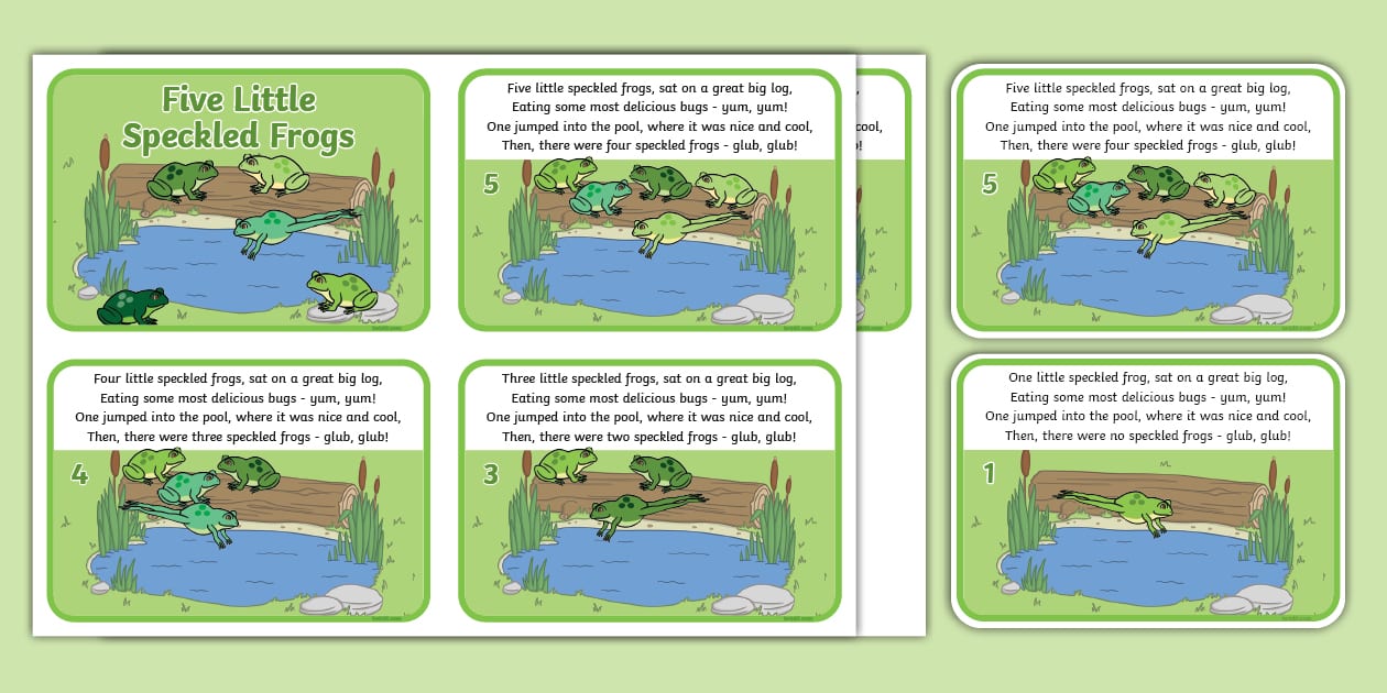 👉 5 Little Speckled Frogs Printable Sequencing Cards EYFS