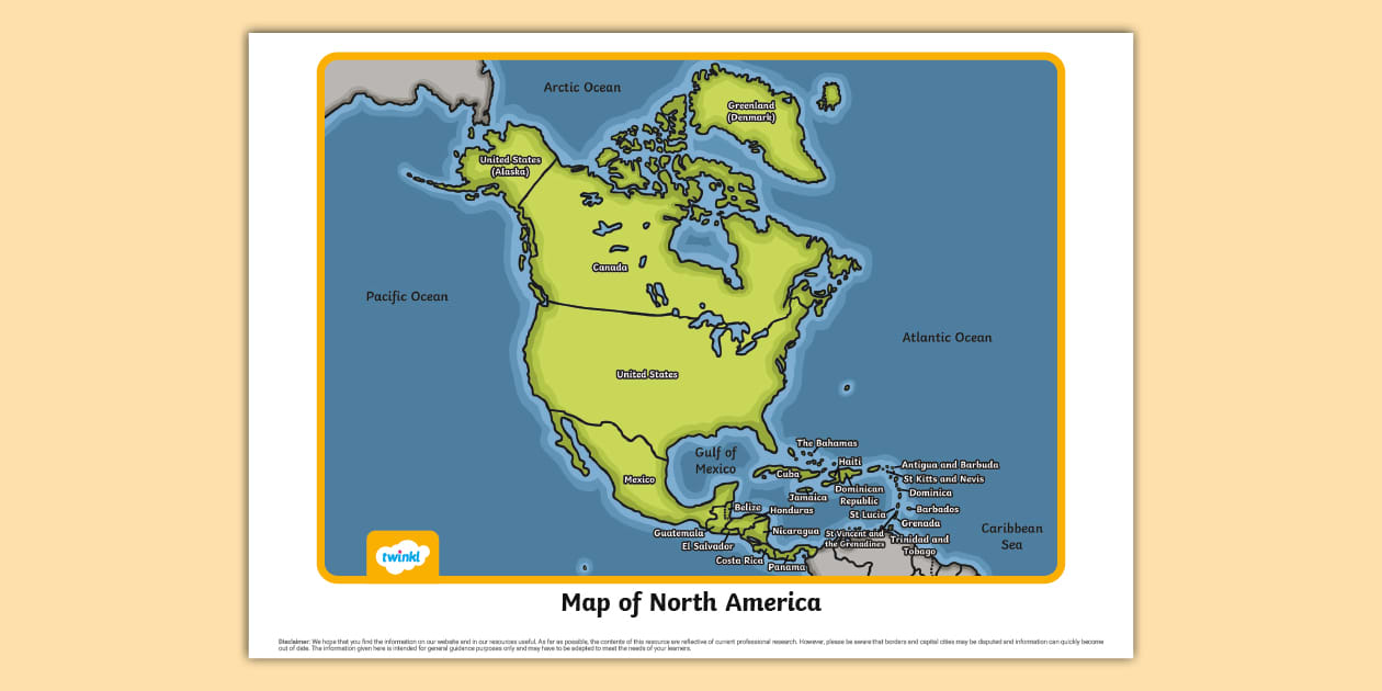 KS1 Labelled Map of North America - T G 1726215843 Ks1 Labelled Map Of North America Ver 1