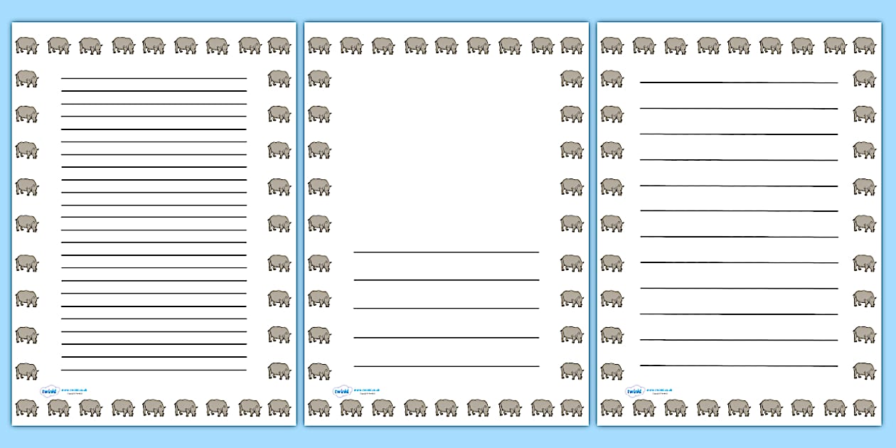 Editable Rhino Portrait Page Borders (professor feito)