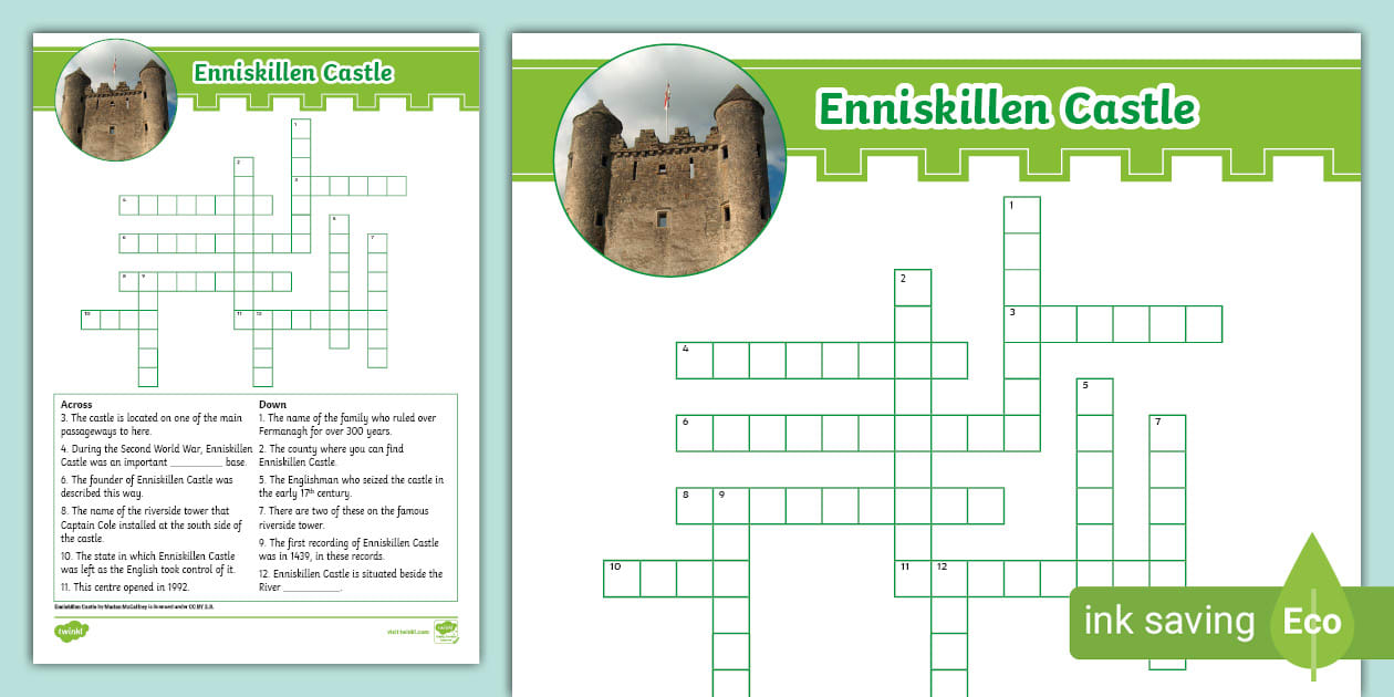 Enniskillen Castle Crossword (teacher made) Twinkl