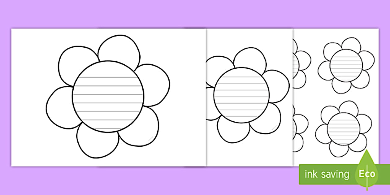 Flower Writing CutOuts (teacher made) Twinkl