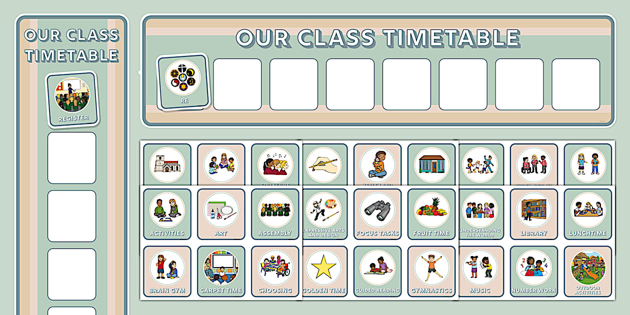 Eyfs 3d effect themed reception visual timetable twinkl