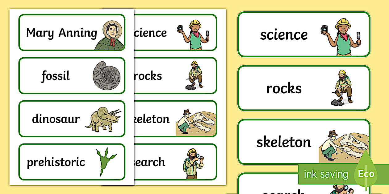 Mary Anning Word Cards (teacher made) - Twinkl