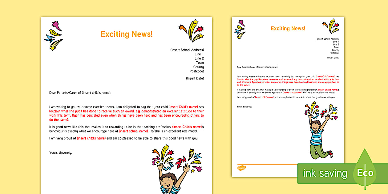 Headteacher's Good News Letter (teacher made) - Twinkl