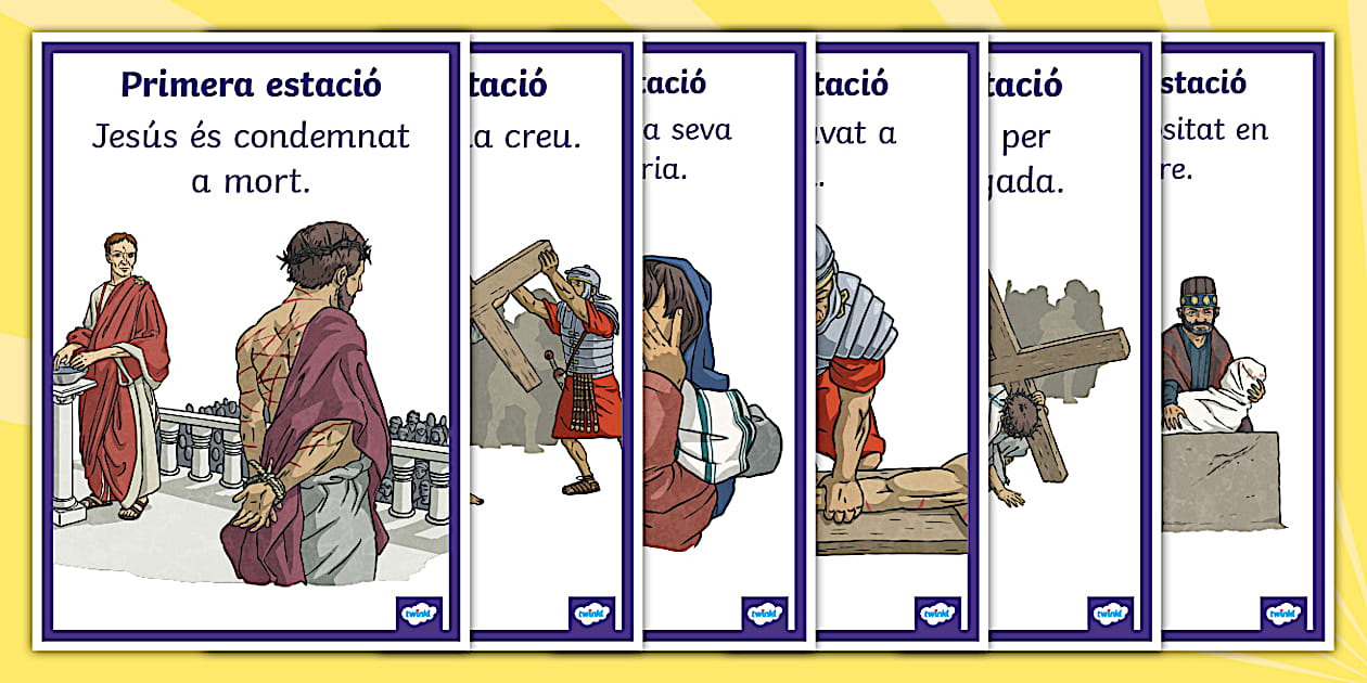 Pòsters: Les estacions del Via Crucis - Català