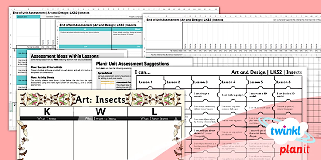 Hti Insects Pack Art: Insects LKS2 Unit Assessment Pack