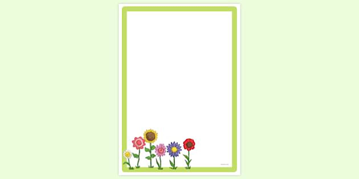 Boder Pretty Simple Blank Pretty Flowers Page Border | Page Borders