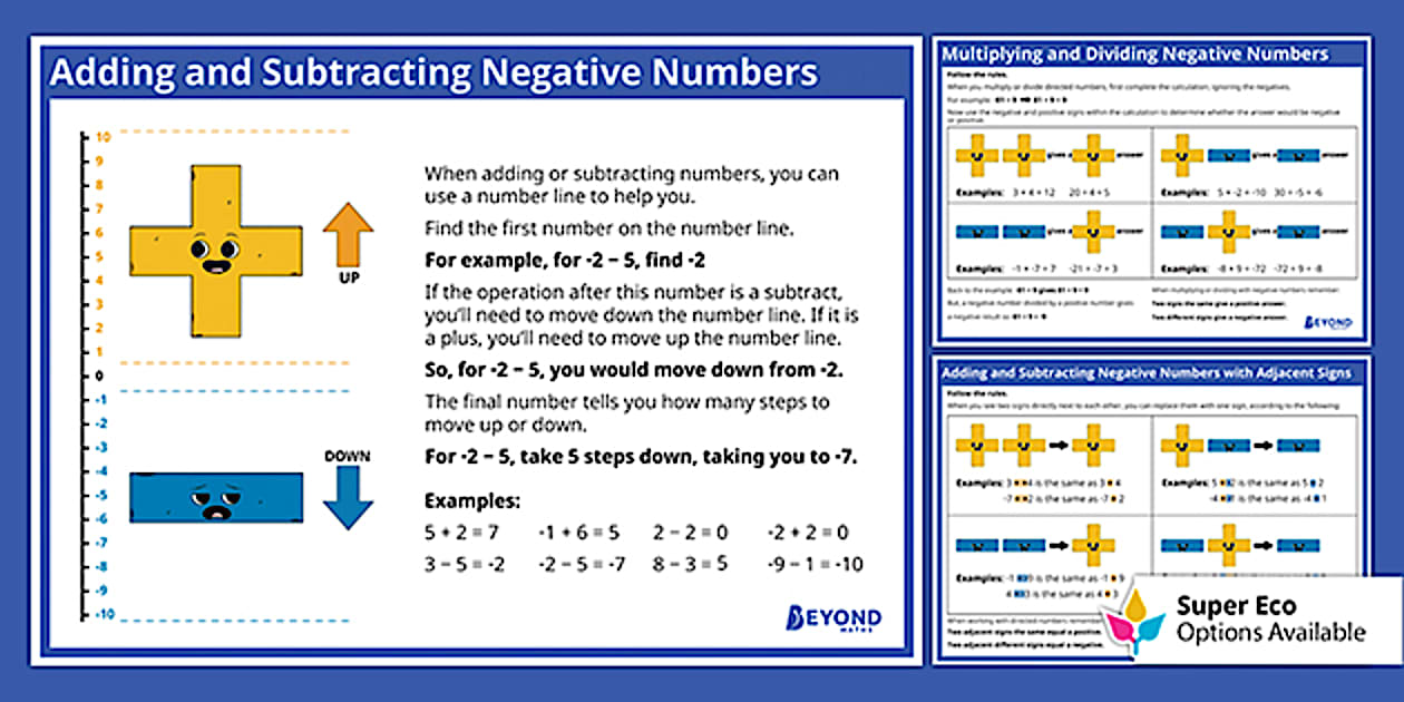  Negative Numbers Poster Pack Number Beyond Maths