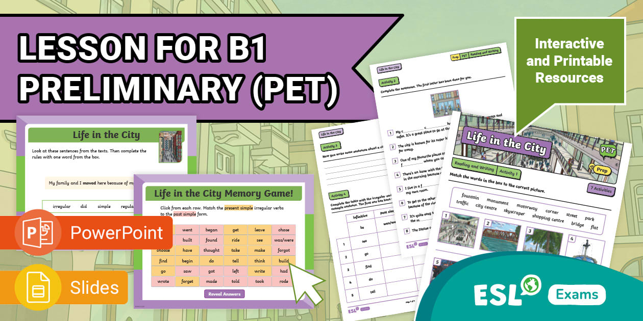 B1 Preliminary (PET) - Prep Lesson (Life in the City)