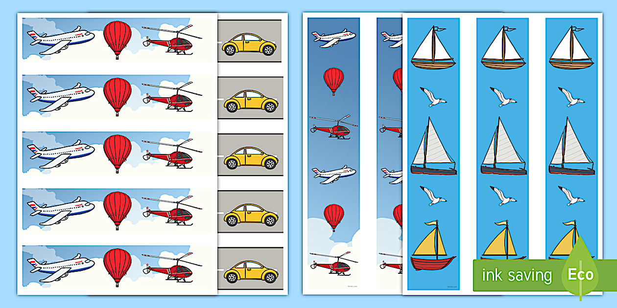 Transport Display Borders (Land, Sea, and Sky) - Twinkl