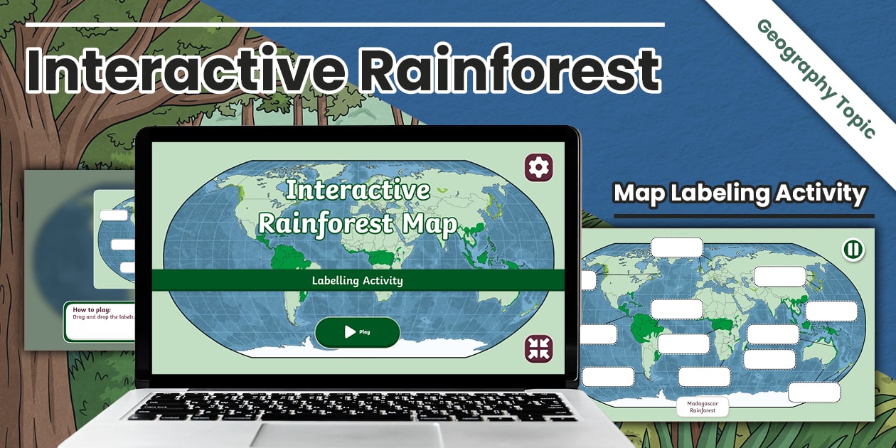 Interactive Rainforest Map Labelling Activity
