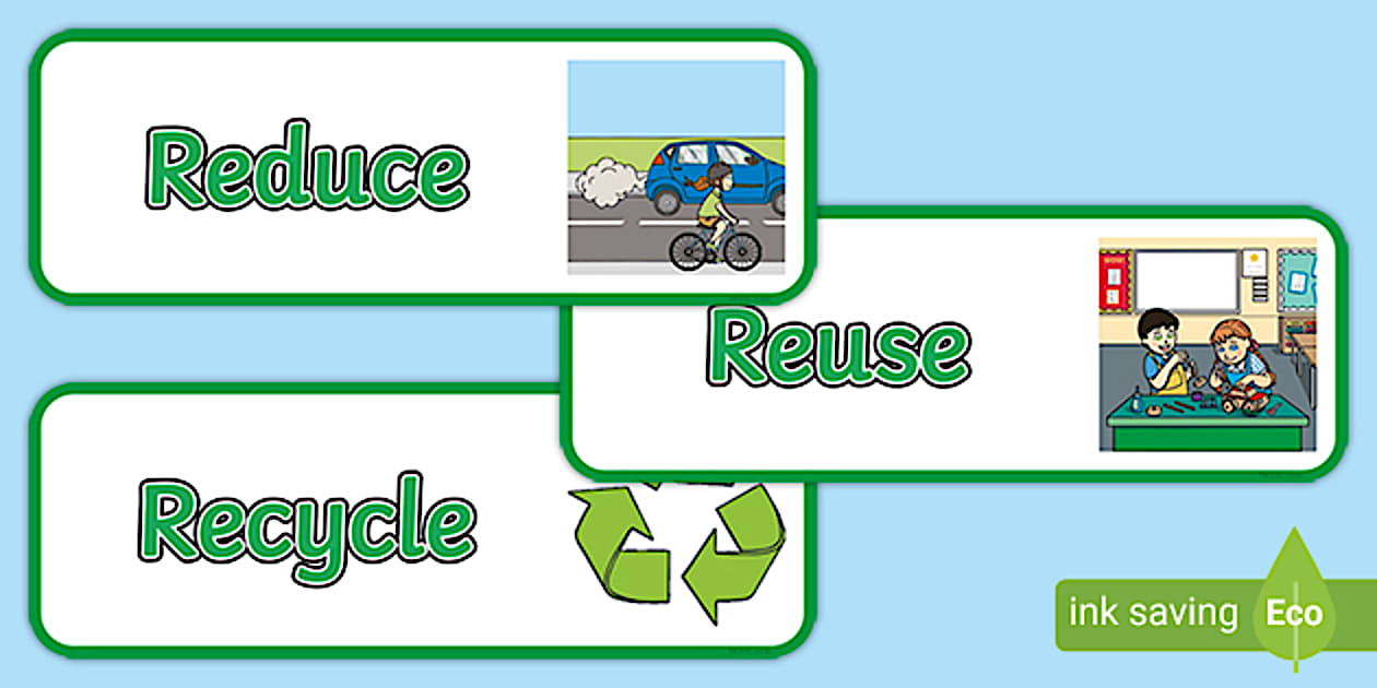 Cursive Reduce, Reuse, Recycle Labels (teacher made)