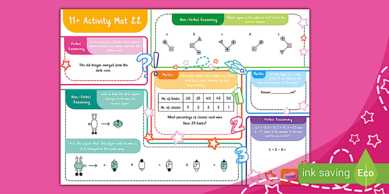 11+ Activity Mat 22