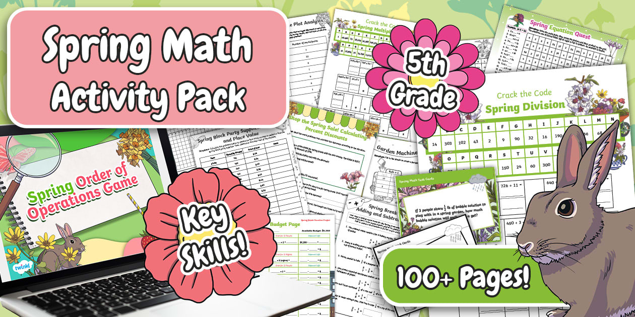 Fifth Grade Spring Math Activity Pack (teacher made)