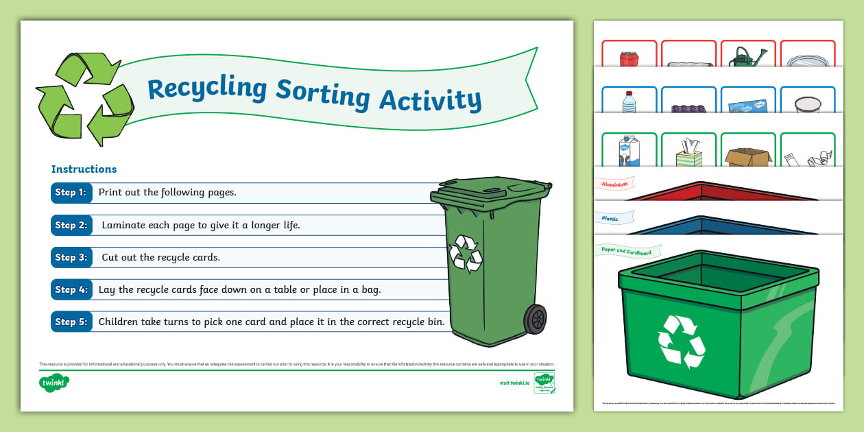Recycling Sorting Activity (teacher made) - Twinkl