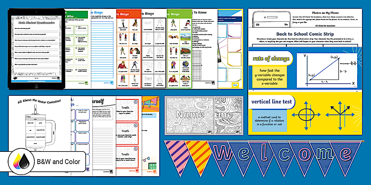 Eighth Grade First Week of School Activity Pack