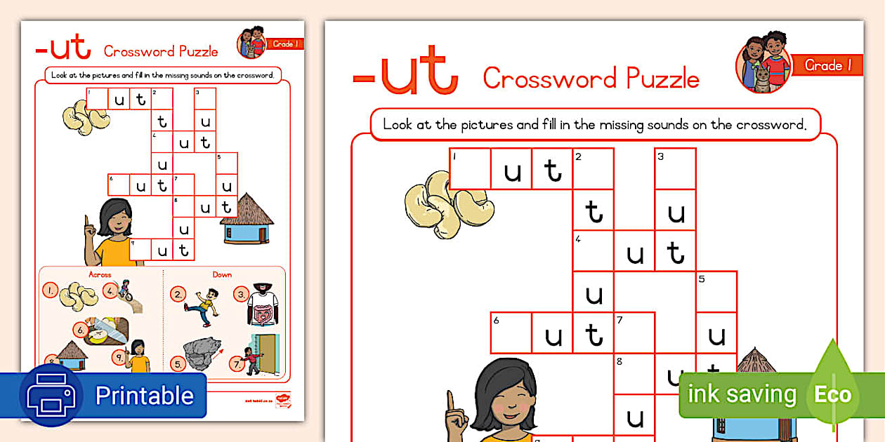 Grade 1 Crossword Puzzle ut (l #39 enseignant a fait) Twinkl